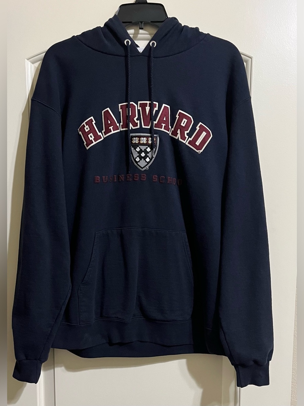 Champion Harvard Business School Men’s Navy Blue Hoodie Sweatshirt Size Large